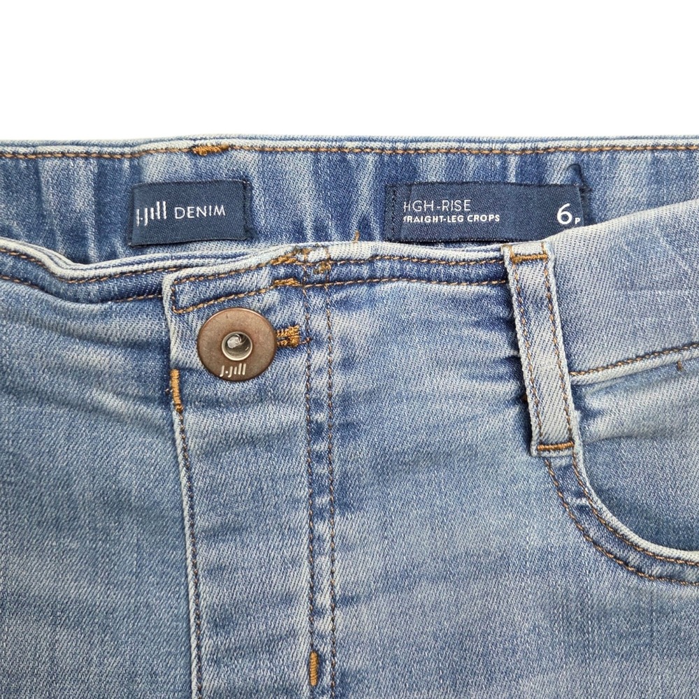 J Jill High Rise Straight Leg Crops Jeans Womens 6 Petite Stretch Denim - Picture 7 of 9